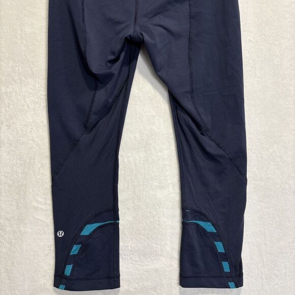 Lululemon Run Inspire Crop II Inkwell Quilt Winter Micro Macro Stripe Surge 6 - Picture 10 of 14